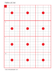 Twelve 1cm dots in 1cm grids