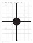 Sight-in target with cross, large dot and 1