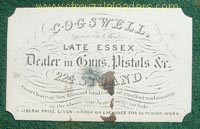 Trade label of Benjamin Cogswell