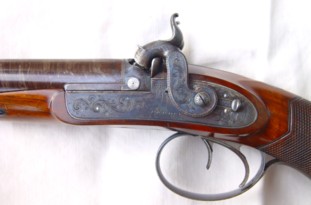 Close up of lock of Purdey Howdah pistol